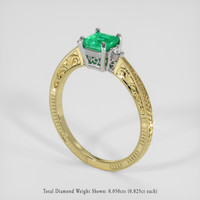 0.72 Ct. Emerald Ring, 18K White & Yellow 2