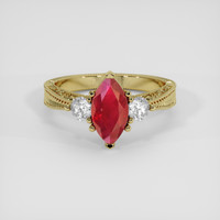 1.31 Ct. Ruby Ring, 10K Yellow Gold 1