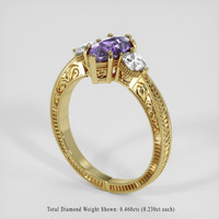 2.11 Ct. Purple Sapphire Ring, 10K Yellow Gold 2