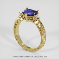 1.52 Ct. Purplish Blue Sapphire Ring, 10K Yellow Gold 2