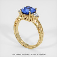 3.06 Ct. Blue Sapphire Ring, 10K Yellow Gold 2