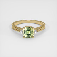 1.27 Ct. Yellowish Green Sapphire Ring, 10K Yellow Gold 1