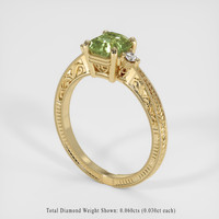 1.27 Ct. Yellowish Green Sapphire Ring, 10K Yellow Gold 2