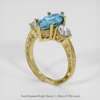 3.90 Ct. Swiss Blue Topaz Ring, 14K Yellow Gold 2