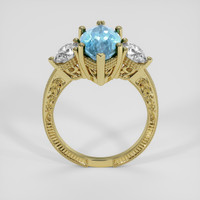 3.90 Ct. Swiss Blue Topaz Ring, 14K Yellow Gold 3
