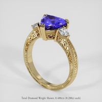 2.52 Ct. Violetish Blue Tanzanite Ring, 14K Yellow Gold 2