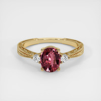 1.19 Ct. Pink Sapphire Ring, 14K Yellow Gold 1