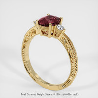 1.19 Ct. Pink Sapphire Ring, 14K Yellow Gold 2