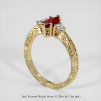 0.76 Ct. Ruby Ring, 14K Yellow Gold 2