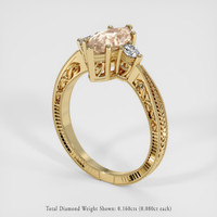 1.63 Ct. Peach Sapphire Ring, 14K Yellow Gold 2