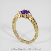 0.92 Ct. Pinkish Purple Sapphire Ring, 14K Yellow Gold 2