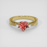 1.06 Ct. Padparadscha Sapphire Ring, 14K Yellow Gold 1