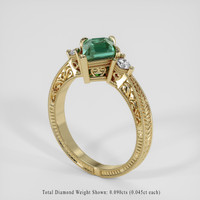 1.11 Ct. Bluish Green Sapphire Ring, 14K Yellow Gold 2