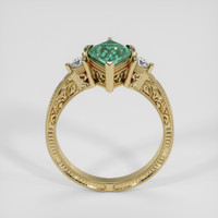 1.11 Ct. Bluish Green Sapphire Ring, 14K Yellow Gold 3