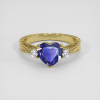 1.52 Ct. Purplish Blue Sapphire Ring, 14K Yellow Gold 1