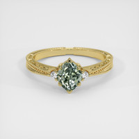 1.22 Ct. Green Sapphire Ring, 14K Yellow Gold 1