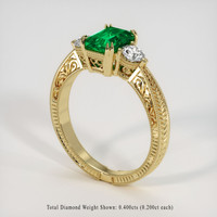 1.24 Ct. Emerald Ring, 18K Yellow Gold 2