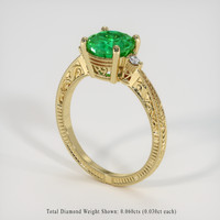 1.67 Ct. Emerald Ring, 18K Yellow Gold 2