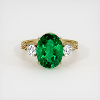 4.27 Ct. Emerald   Ring, 18K Yellow Gold 1