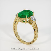 4.27 Ct. Emerald   Ring, 18K Yellow Gold 2