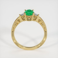 0.64 Ct. Emerald Ring, 18K Yellow Gold 3