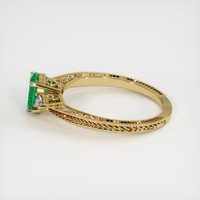 0.64 Ct. Emerald Ring, 18K Yellow Gold 4