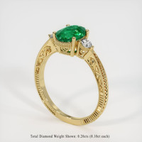 1.21 Ct. Emerald Ring, 18K Yellow Gold 2