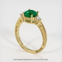 1.23 Ct. Emerald Ring, 18K Yellow Gold 2