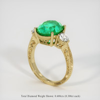 4.62 Ct. Emerald Ring, 18K Yellow Gold 2