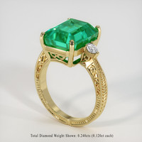 7.63 Ct. Emerald Ring, 18K Yellow Gold 2