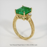 5.55 Ct. Emerald Ring, 18K Yellow Gold 2