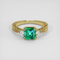 1.67 Ct. Emerald Ring, 18K Yellow Gold 1