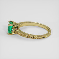 0.83 Ct. Emerald Ring, 18K Yellow Gold 4