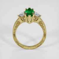 1.08 Ct. Emerald Ring, 18K Yellow Gold 3