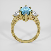 3.90 Ct. Swiss Blue Topaz Ring, 18K Yellow Gold 3