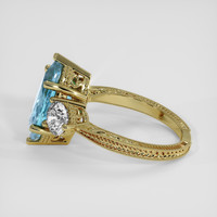 3.90 Ct. Swiss Blue Topaz Ring, 18K Yellow Gold 4