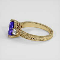 2.52 Ct. Violetish Blue Tanzanite Ring, 18K Yellow Gold 4