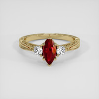 0.76 Ct. Ruby Ring, 18K Yellow Gold 1