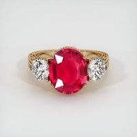 4.22 Ct. Ruby Ring, 18K Yellow Gold 1