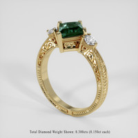 1.44 Ct. Bluish Green Sapphire Ring, 18K Yellow Gold 2
