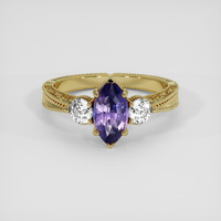 2.11 Ct. Purple Sapphire Ring, 18K Yellow Gold 1