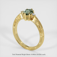 1.22 Ct. Green Sapphire Ring, 18K Yellow Gold 2