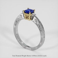 0.99 Ct. Blue Sapphire Ring, 14K Yellow & White 2