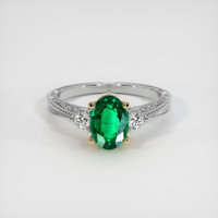 1.21 Ct. Emerald Ring, 18K Yellow & White 1