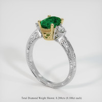 1.21 Ct. Emerald Ring, 18K Yellow & White 2