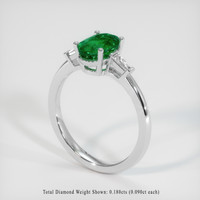 1.21 Ct. Emerald Ring, Platinum 950 2