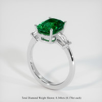 2.71 Ct. Emerald Ring, Platinum 950 2
