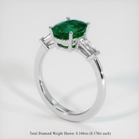 1.61 Ct. Emerald Ring, Platinum 950 2