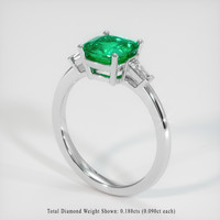 1.29 Ct. Emerald Ring, Platinum 950 2