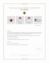 Ruby Ring 1.46 Ct., Platinum 950 Appraisal